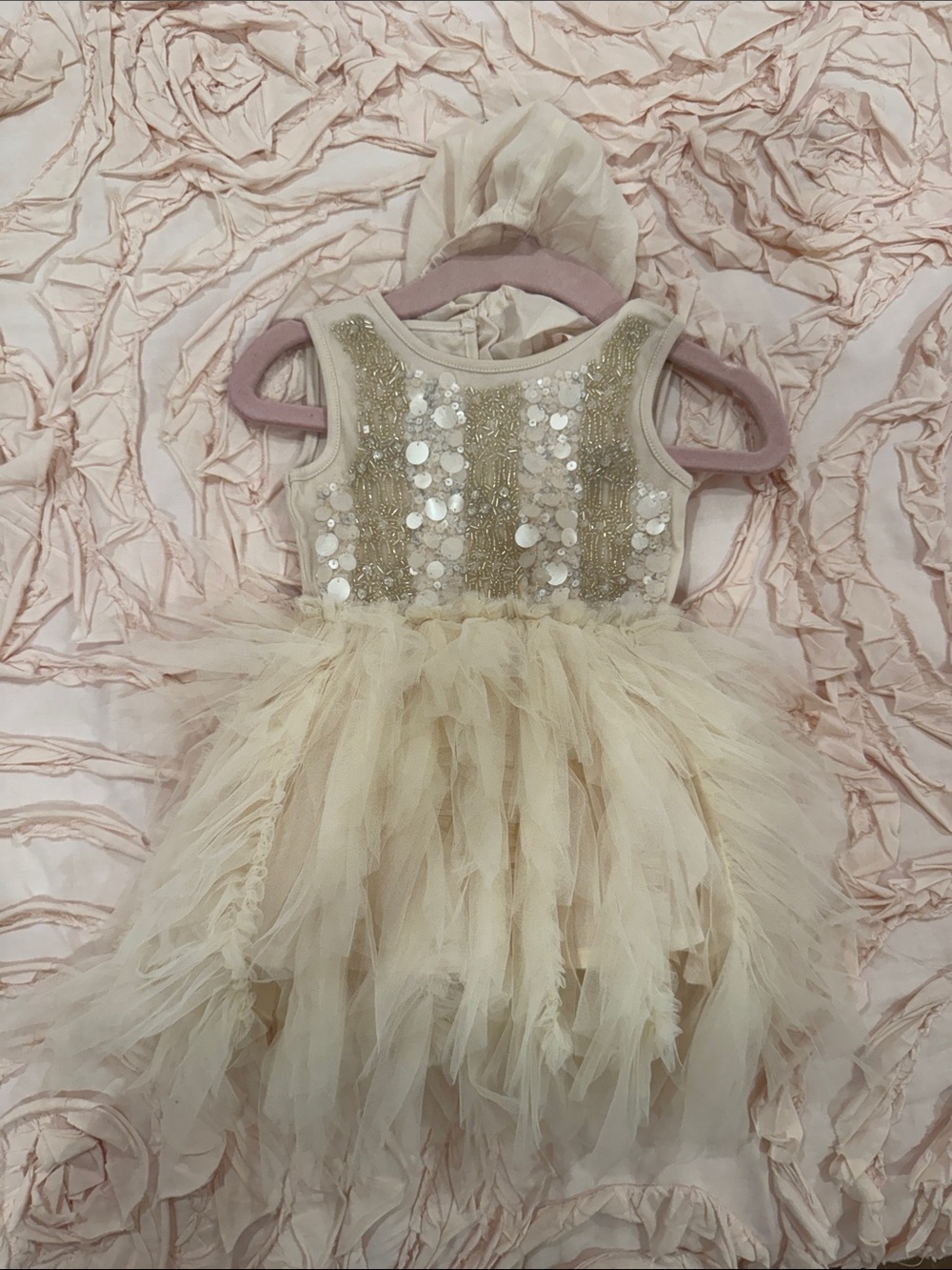 Tutu Du Monde Cream Tulle Sequin Party Dress